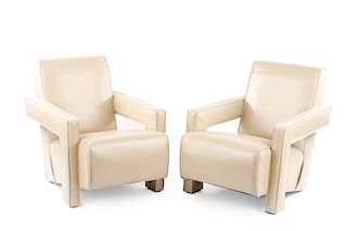 Pair of Mid-Century Modern Leather Club Chairs