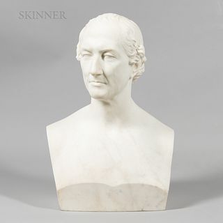 Henry Dexter (American, 1806-1876), Marble Bust of Theodore Lyman II