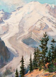 Marion Boyd Allen (American, 1862-1941), Mountain Landscape with Glacier