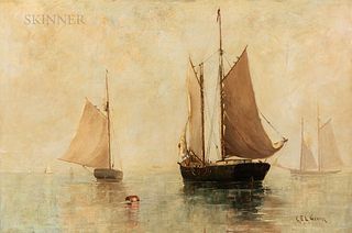 Charles Edwin Lewis Green (American, 1844-1915), Schooners on a Quiet Sea
