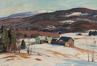 Aldro Thompson Hibbard (American, 1886-1972), New England Farm in Snow