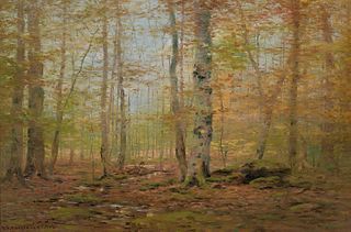 Dubois Fenelon Hasbrouck (American, 1860-1934), Sunny Autumn Woodland