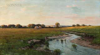 Frank Charles Peyraud (American, 1858-1948), Landscape with Haystacks