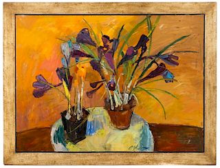 Olena Zvyagintseva, Oil Still Life with Irises