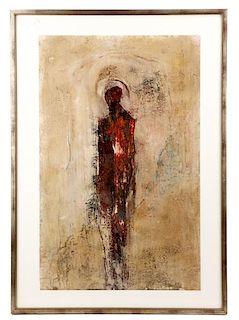 Felice Sharp Mixed Media Figural Work on Paper