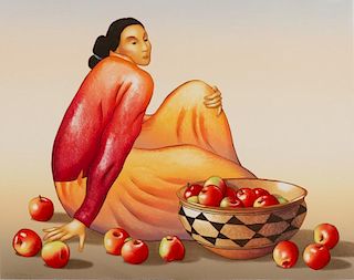 R.C. Gorman Lithograph "Woman with Apples" 21/25