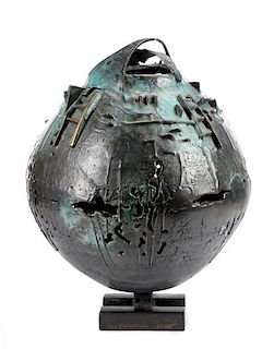 Chris Shatsby Brutalist Bronze, "Kiva Encantada"