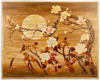 American School Signed Painting "Japanese Sunset"