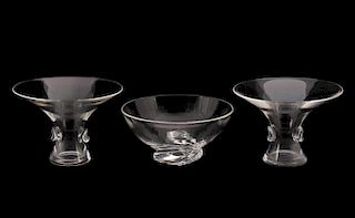 Collection of 3 Pieces of MCM Steuben Glass