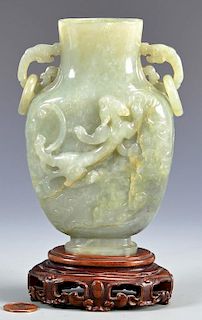 Jade Vase with Chih Lung Dragon and Bats