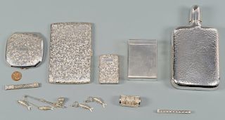 Asian .950 Silver Flask, Smoking and Accessory items