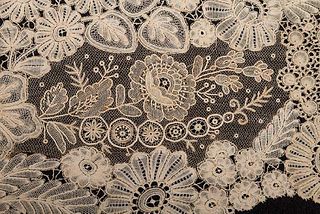 BRUSSELS MIXED LACE SHAWL, c. 1860