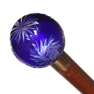 Cobalt and Clear Dress Cane