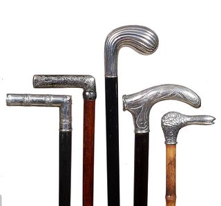 Five Silver Dress Canes