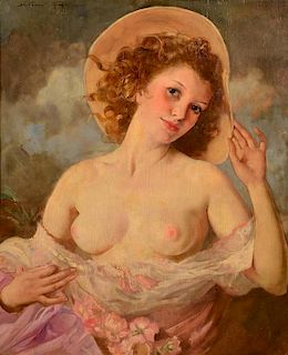 Maria Szanto Oil on Board Nude