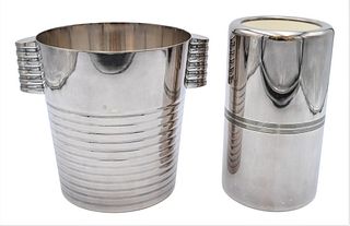 Two Christofle Silver Plated Ice Buckets, height 8 inches.