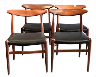 Set of Four Vintage Hans Wegner "W2" Teak Chairs.