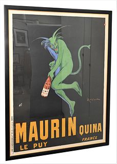 Leonetto Cappiello, Maurin Quina Green Devil 1932, poster lithograph in colors, printed by P. Vercasson Paris, 70" x 50".