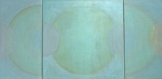Robert Cole (1939-2013), Monoma, three part acrylic on canvas, total 73" x 146".