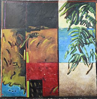 Ignacio Espla (Spanish 1946-2011), Paisaje abierto, ca. 1985, oil on canvas, signed lower right Espla, 72" x 72".