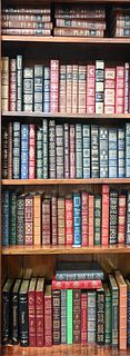 Set of Approximately 100 Easton Press Books, all leather bound bindings, average 9" - 10", Tales of Poe Odyssey of Homes, Moby Dick, Charles Dickens, 