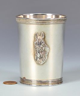 Sterling Julep Cup, Applied Horse Head
