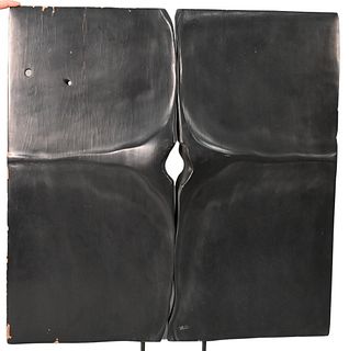 Gene Vass (American, 1922 - 1996), Slate Black Square, 1967, wood, signed lower center Vass, 28.5" x 28.5".
