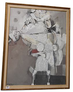 Juan Gutierrez Montiel (Spanish, 1934 - 2008), Abstraction, oil on canvas, signed lower left "Gutierrez Montiel", 36 1/2" x 28 1/2".
