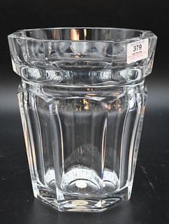 Large Baccarat Ice Bucket, marked Baccarat on bottom, height 9 inches.