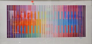 Yaacov Agam (Israel, b. 1928), Eternal Rainbow, 1992, serigraph in colors on heavy woven paper, signed and numbered 2136 in ink in the lower margin, i