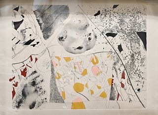 Josep Guinovart Y Bertran (Spanish, 1927-2007), untitled abstraction, gouache and etching on paper, signed, dated and numbered in pencil through the l