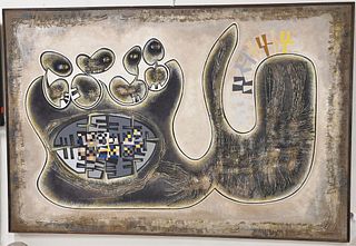George Henry Johnson (b. 1926), "Life a Journey" 1966, mixed media, signed lower right Johnson, 48" x 72".