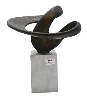 Bill Keating (American, b. 1932), freeform abstract, bronze, signed and dated Keating 94' on base, height 13.75 inches.