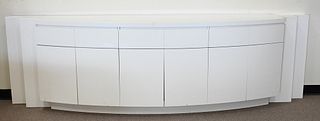 Large Contemporary Custom Ivory Lacquered Sideboard, having three drawers over six doors, similar to Enrique - Garcel, height 32 inches, length 108 in