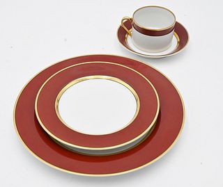 35 Piece Dinnerware Setting, Floyd "Renaissance" to include 10 dinner plates, 10 luncheon plates, 3 saucers, 10 cups, and 2 serving pieces.