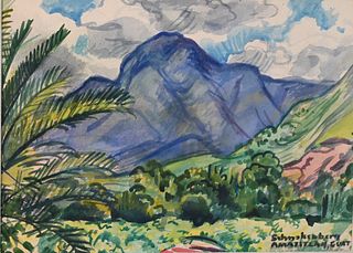 Henry Schnakenberg (American, 1892-1970), Amatitan, Guatemala, watercolor on paper, signed and titled lower right Schnakenberg, 10.5" x 14.5".
