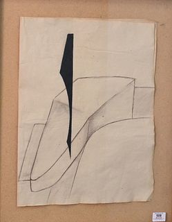 Pepe Espaliu (Spanish, 1955-1993), Profile of Sleeping Saint, crayon on paper, unsigned, New York label on verso, sheet size 20" x 15".