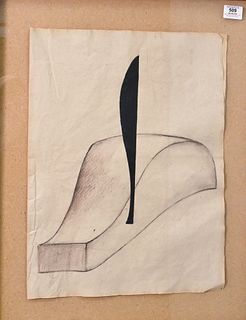 Pepe Espaliu, (Spanish, 1955-1993), Profile of a Sleeping Saint, 1988, crayon on paper, New York label on verso, paper size 28 3/8" x 23.25".