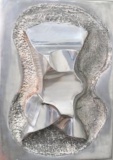 John Balossi, (American, 1931-2007), Cloud Wall #2, 1969, Aluminum relief, 13.25" x 30.25" x 42".