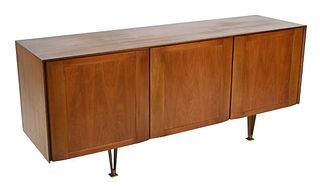 Gio Ponti / M. Singer and Sons, "Modern by Singer Series", model number 2184 sideboard, having three doors with fitted interior, M. Singer and Sons la