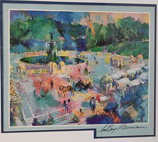 Leroy Neiman (1921 – 2012), Bethesda Fountain Central Park, serigraph, signed in Sharpie lower right, sight size 14 1/2 x 17 3/4 inches.