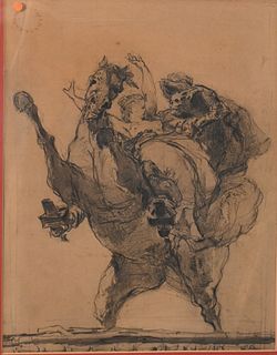 Attributed to Mihaly Von Zichy, Russian (1827 – 1906), Satan’s Bride, pencil on paper unsigned, having an Ernst Museum label adhered to the backing bo