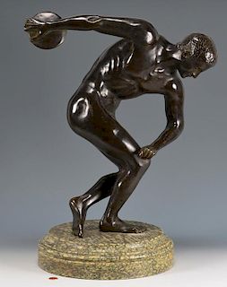 Large Bronze Sculpture of Discus-thrower