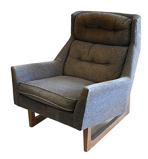 Craft and Associates Grey Lounge Chair, height 34 inches, width 29 1/2 inches.