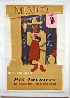 E. McKnight Kauffer - Mexico Pan American Airlines Poster