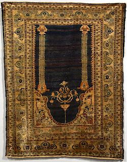 Antique Silk Tabriz Prayer Rug