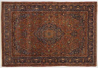 Antique Persian Kashan area rug