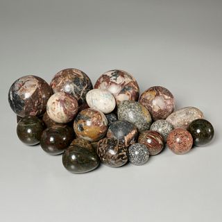 Collection specimen stone orbs and eggs
