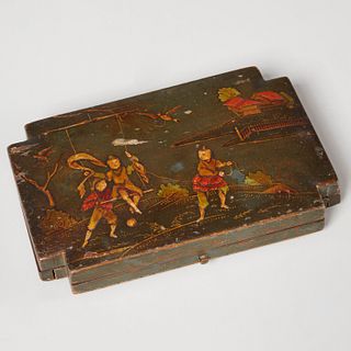 Dreyfous chinoiserie lacquer sewing etui