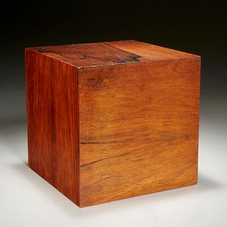 Mid-Century Modern rosewood pedestal display cube